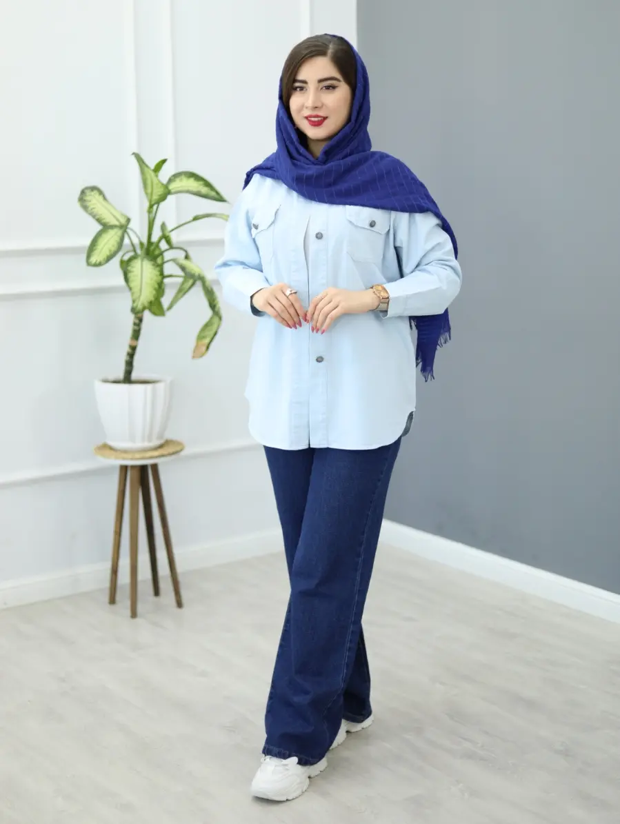 شومیز کتان گلبو